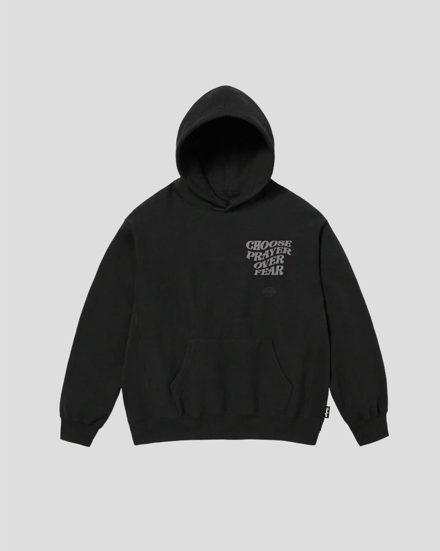 CHOOSE PRAYER OVER FEAR (BLACK GREY) HOODIE