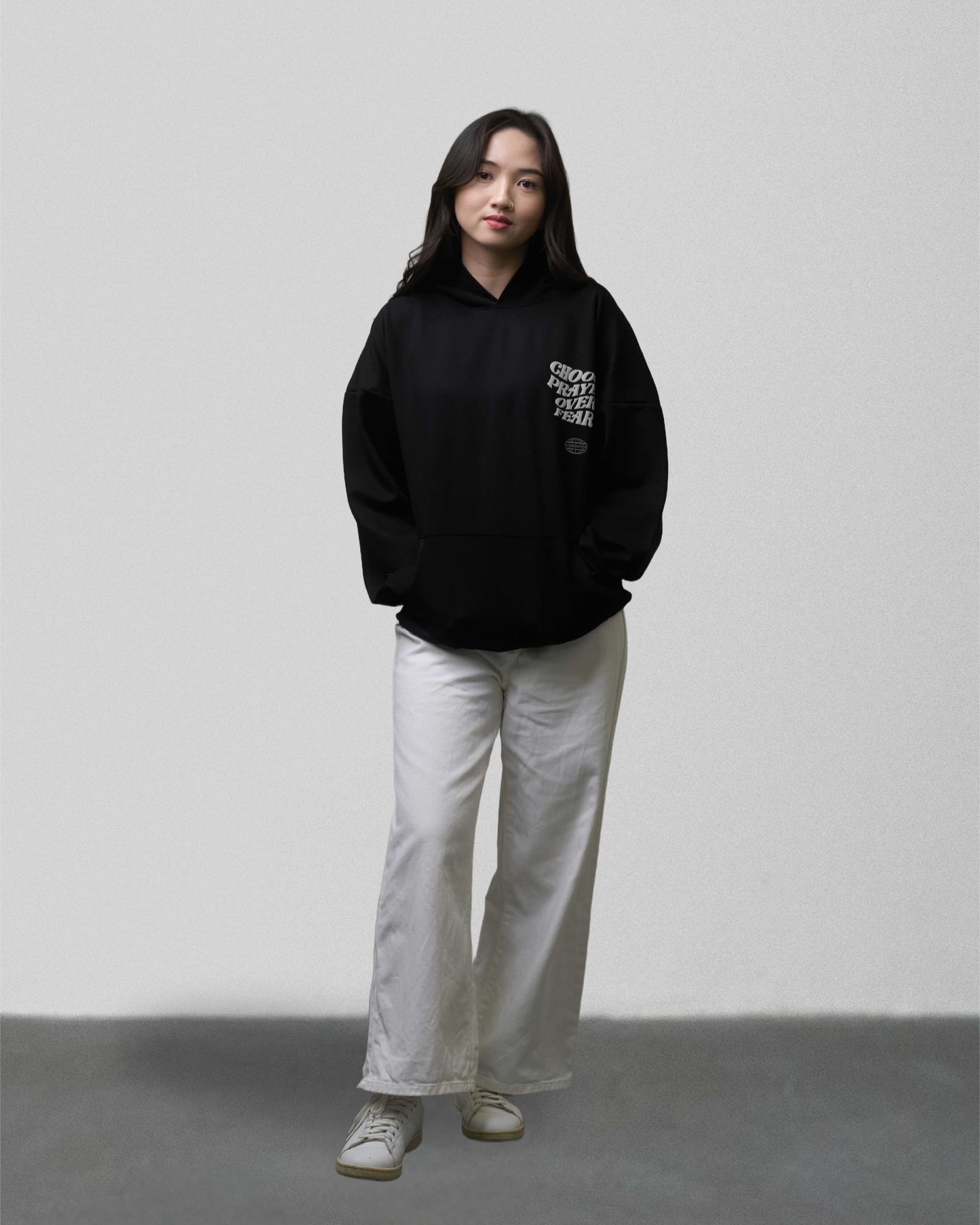 CHOOSE PRAYER OVER FEAR (BLACK GREY) HOODIE