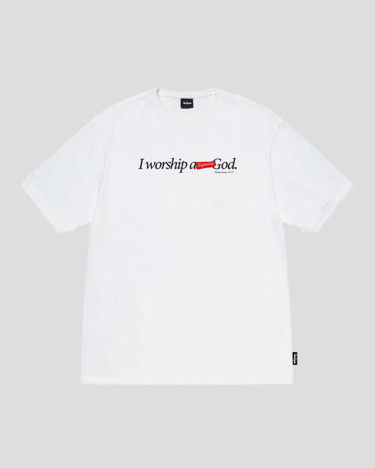 I WOSHIP A SUPREME GOD (WHITE) TEE